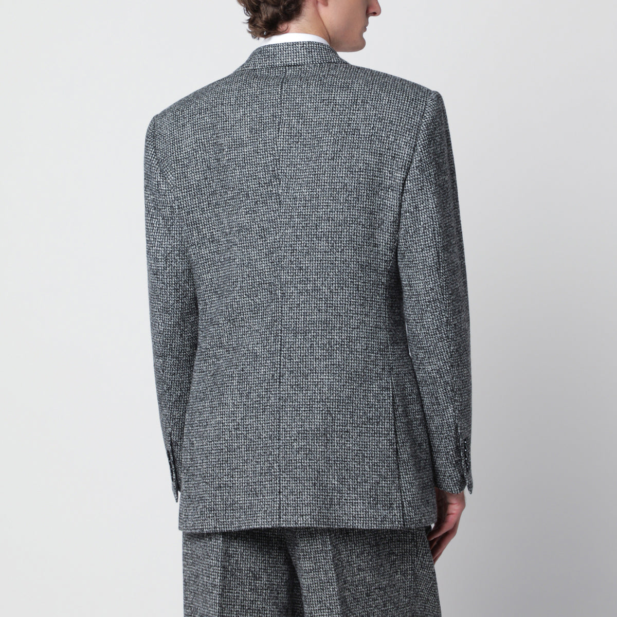 Veste croisée Sinatra grise en mélange de laine moucheté