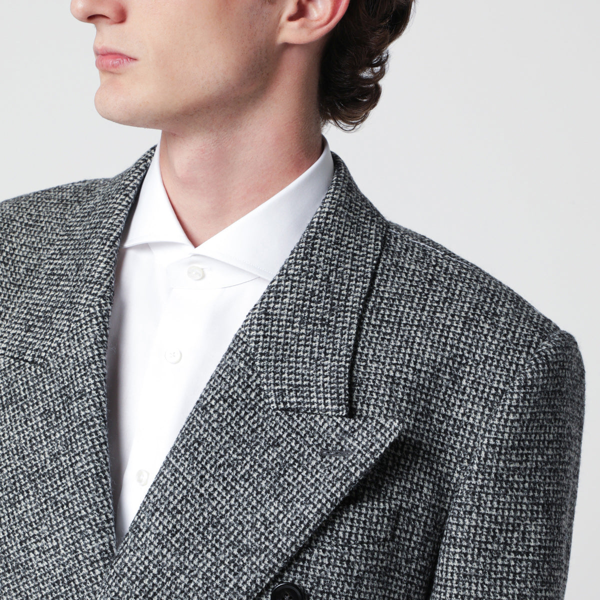Veste croisée Sinatra grise en mélange de laine moucheté
