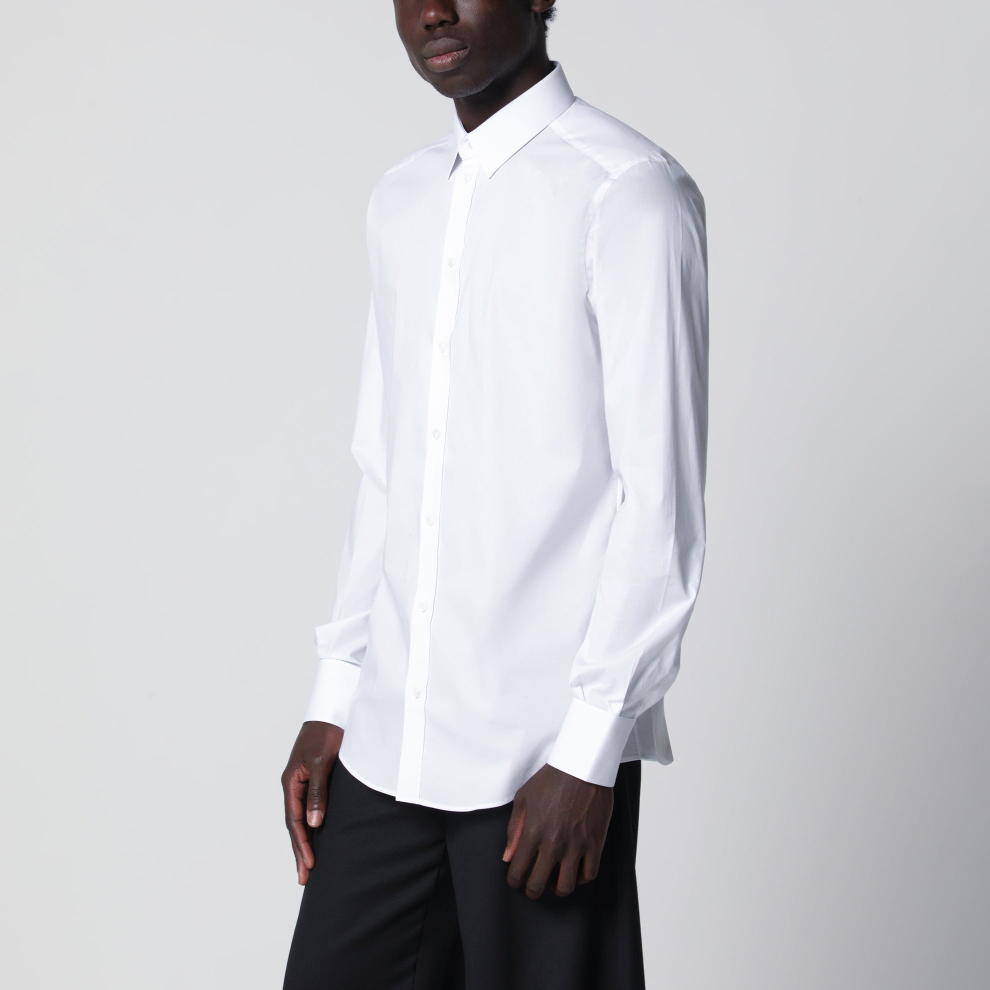 Camicia Gold fit in popeline elasticizzato bianca