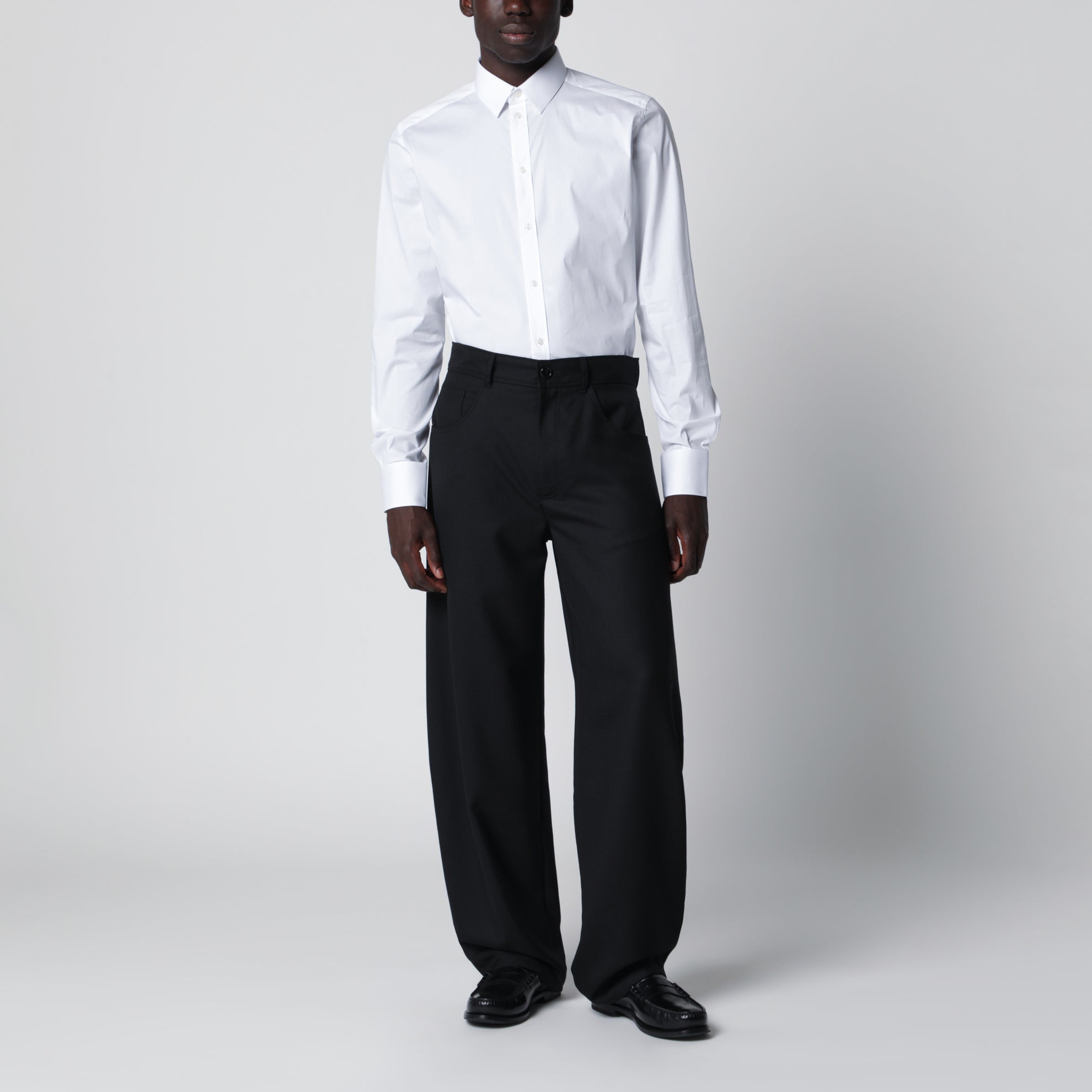 Camicia Gold fit in popeline elasticizzato bianca