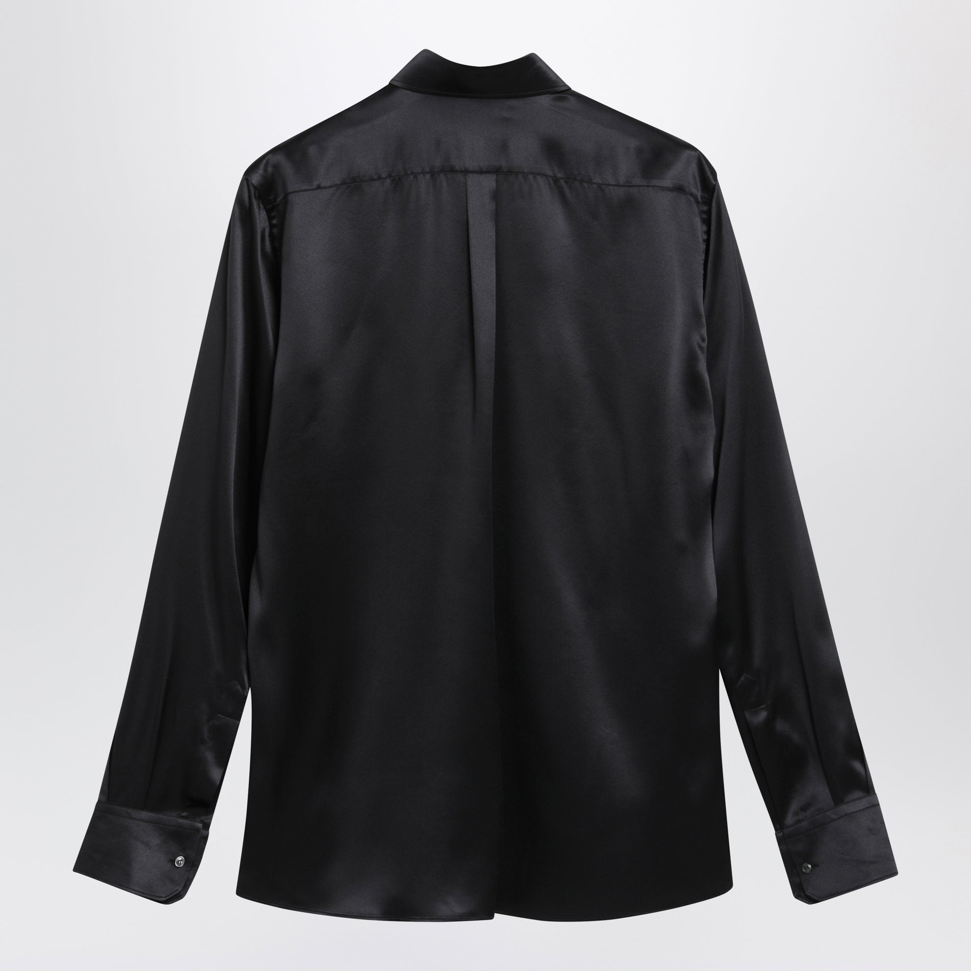 Chemise Martini en satin de soie noir
