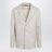 Camicia a V in lino beige pastello