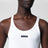 Weißes geripptes Baumwolltanktop mit Logo-Patch