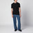 T-shirt in cotone con placca logata nera