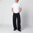 T-shirt in cotone con placca logata bianca