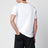 T-shirt in cotone con placca logata bianca