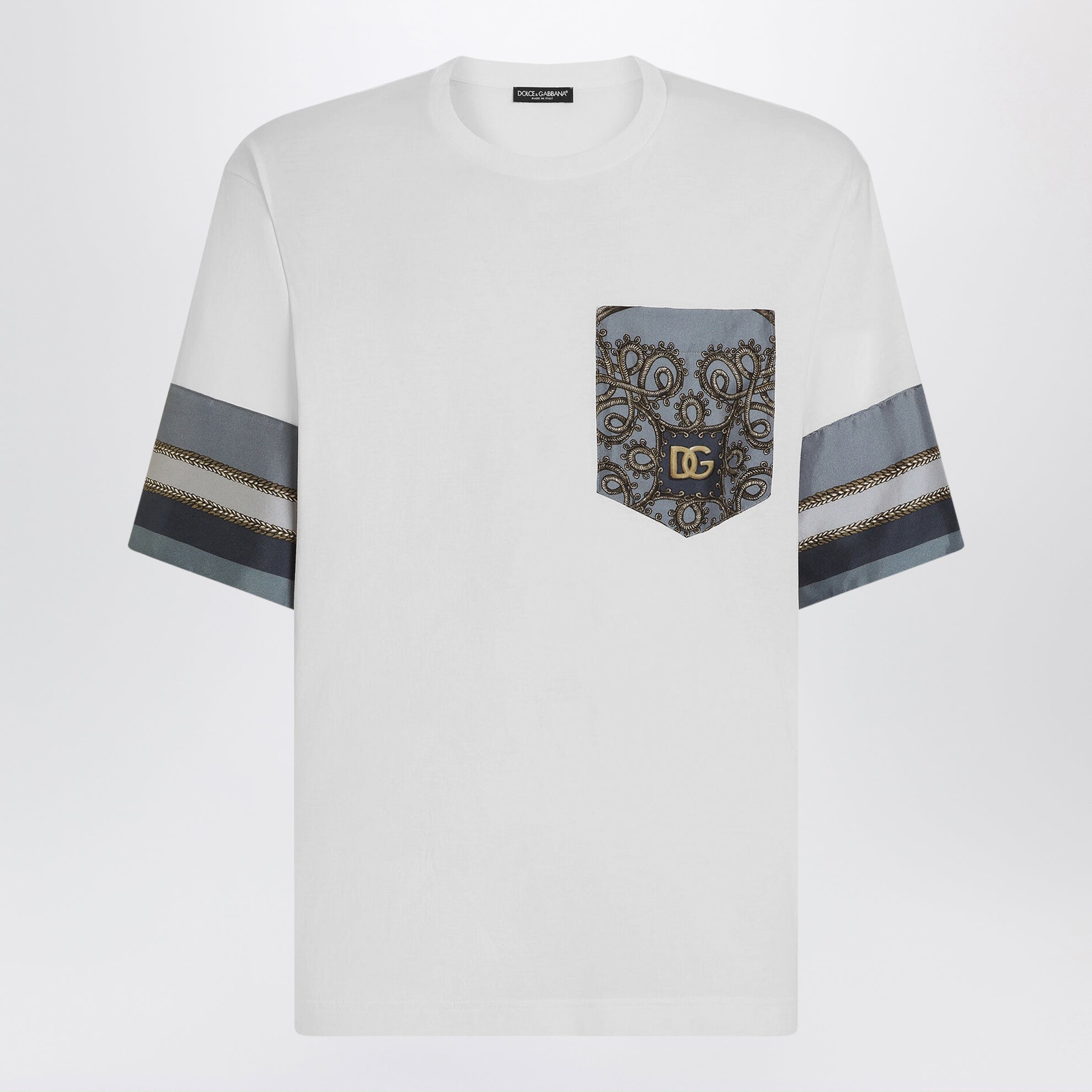 T-shirt in jersey bianca con stampa