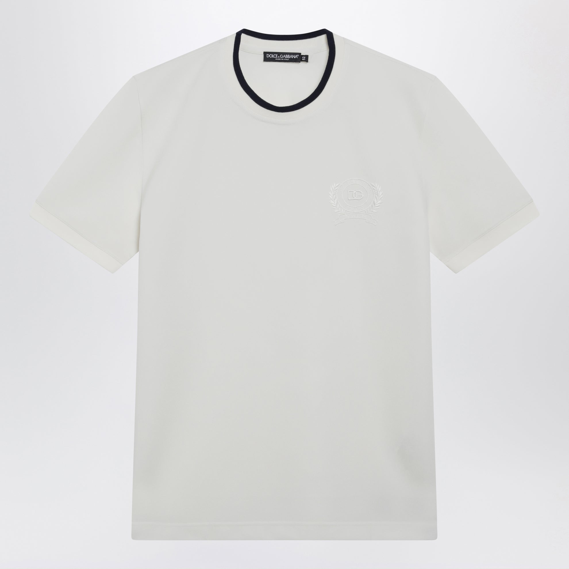 T-shirt blanc en piqué technique avec broderie