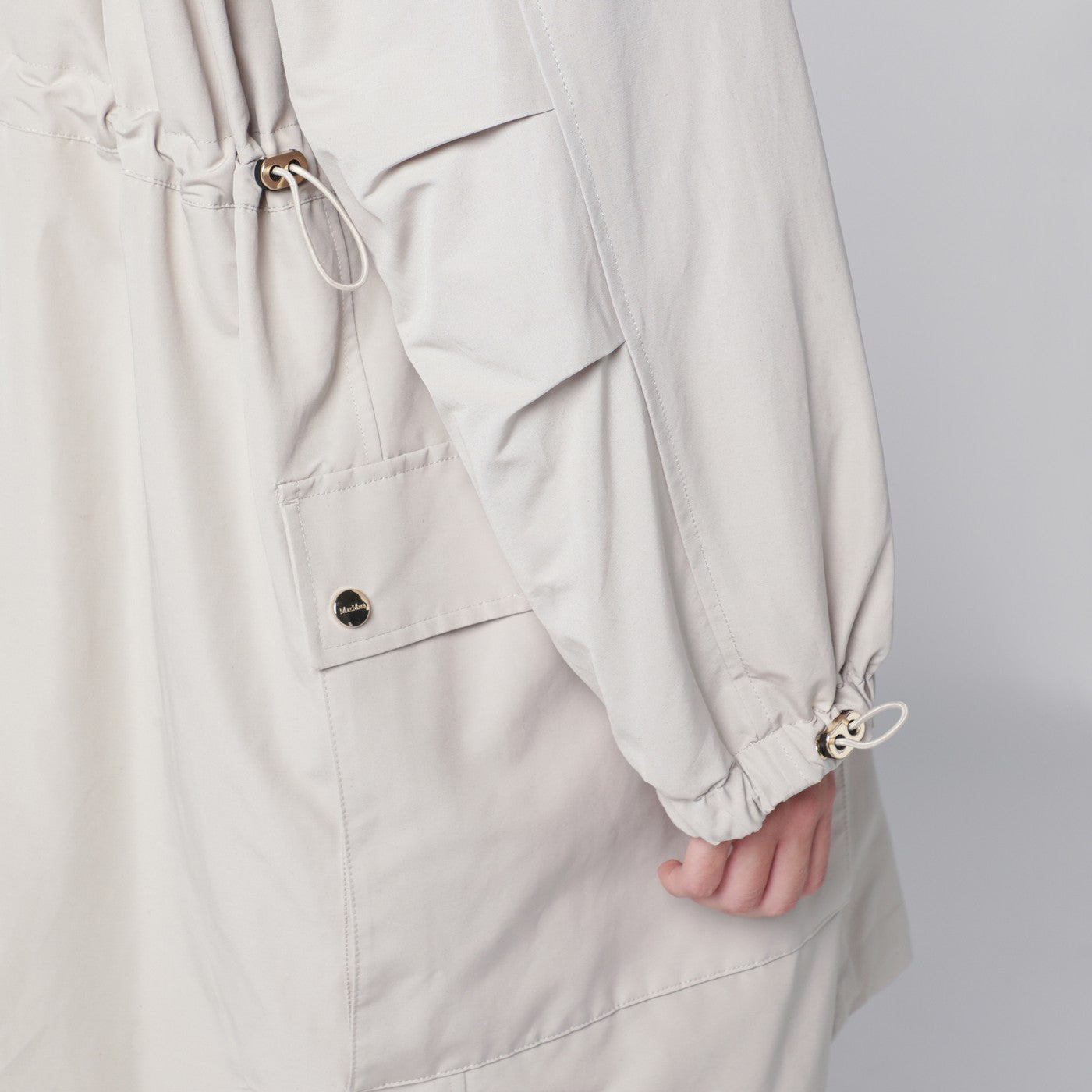 Light beige cotton blend parka