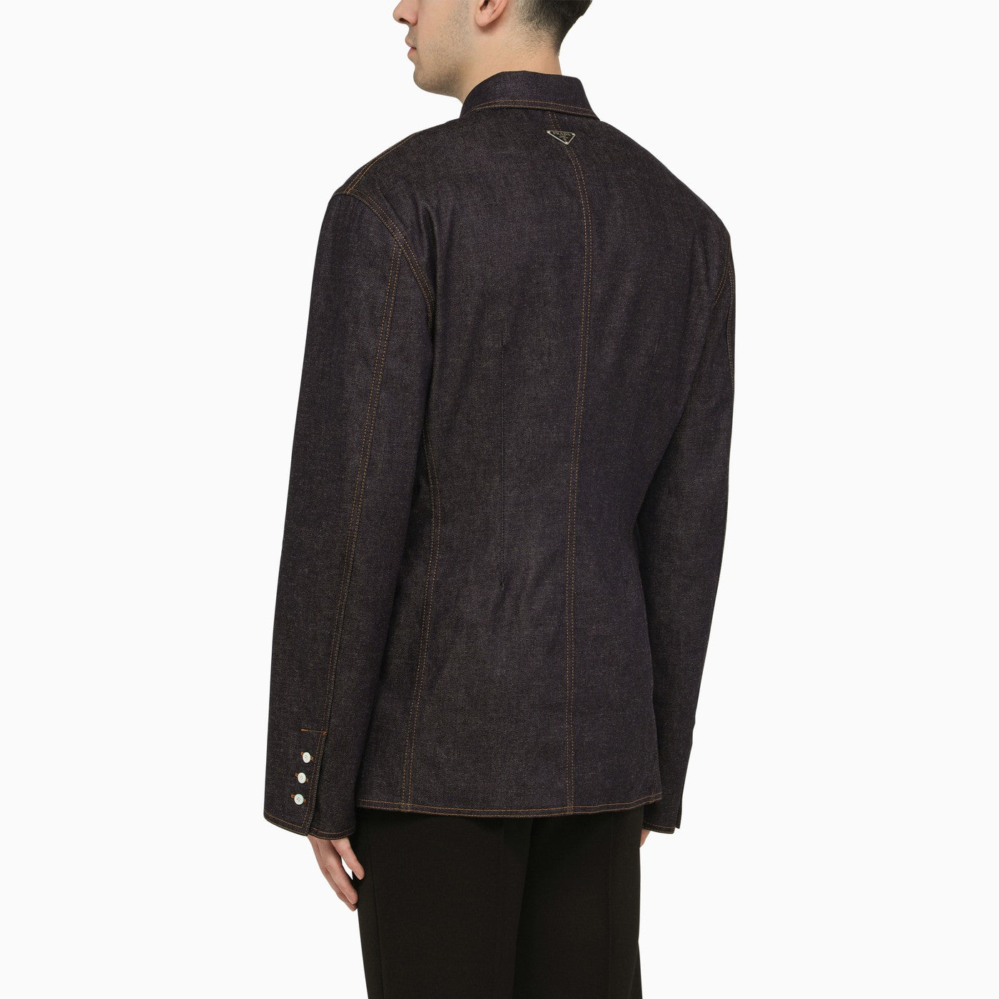 Giacca camicia blu in denim