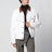 White old denim jacket with leather details