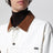White old denim jacket with leather details