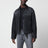 Schwarze Denimjacke mit Reißverschluss im Vintage-Look