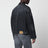 Schwarze Denimjacke mit Reißverschluss im Vintage-Look