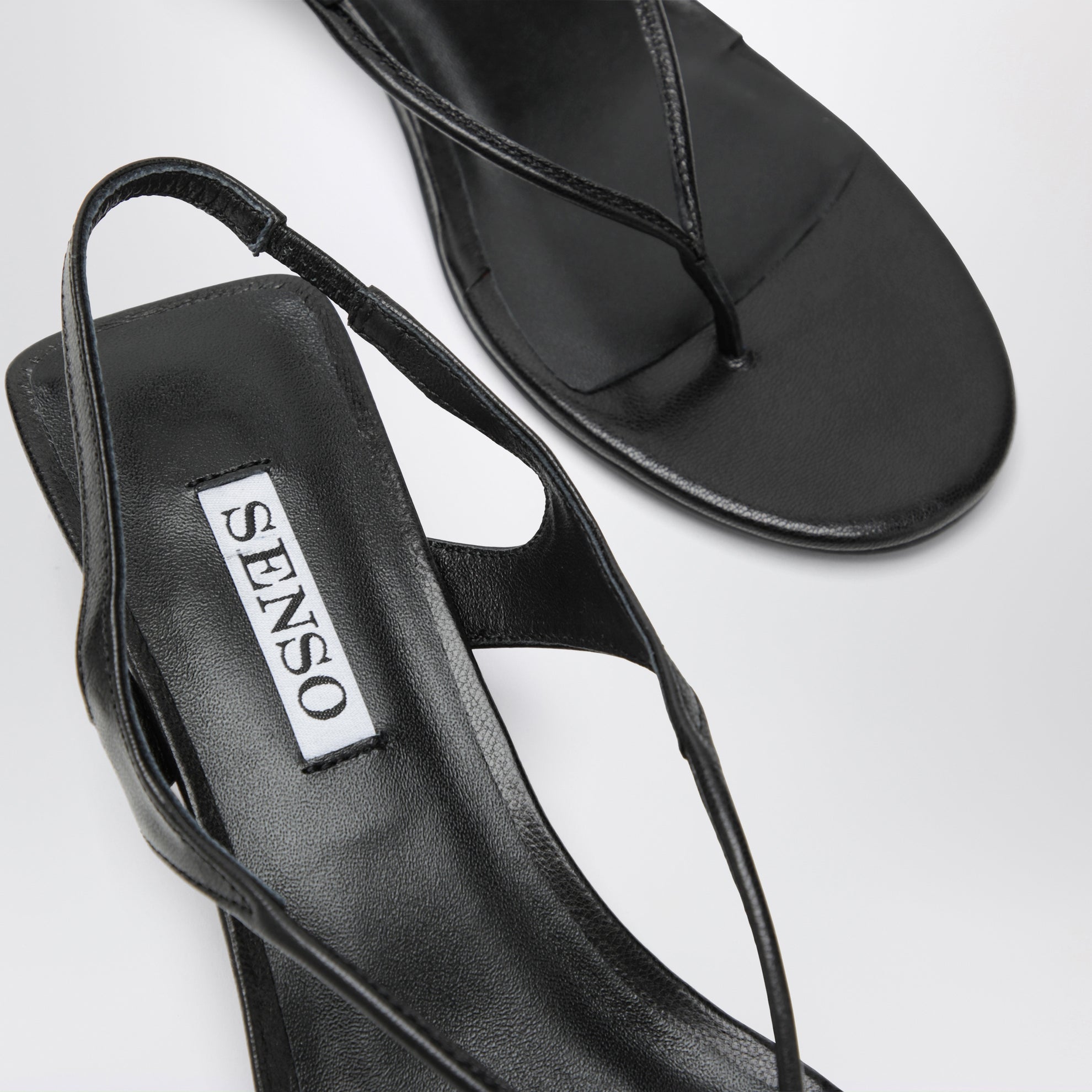 Genesis heeled sandals in ebony