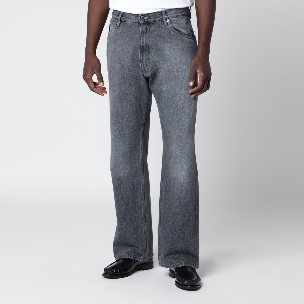 Black faded-effect jeans