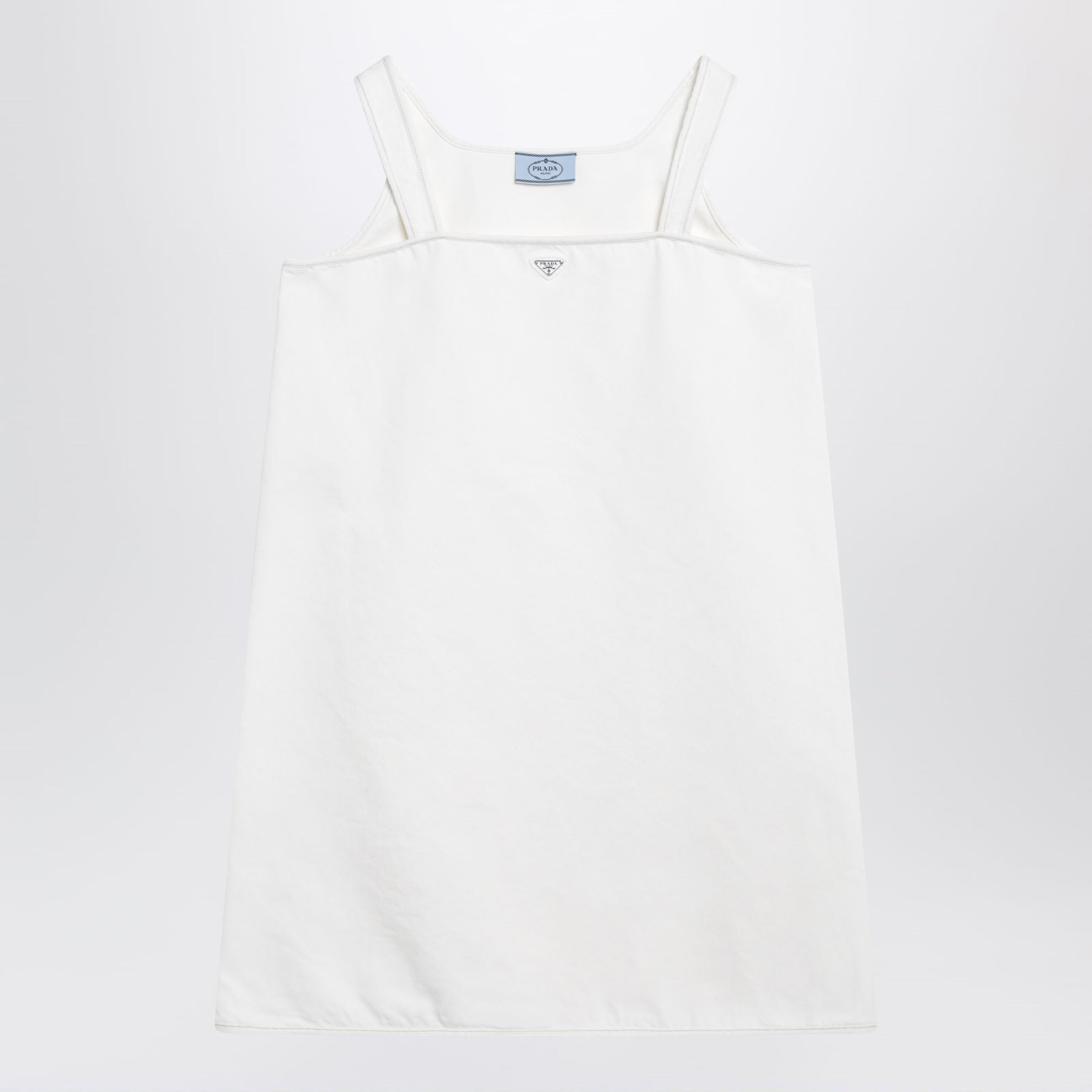 White mini dress in old denim