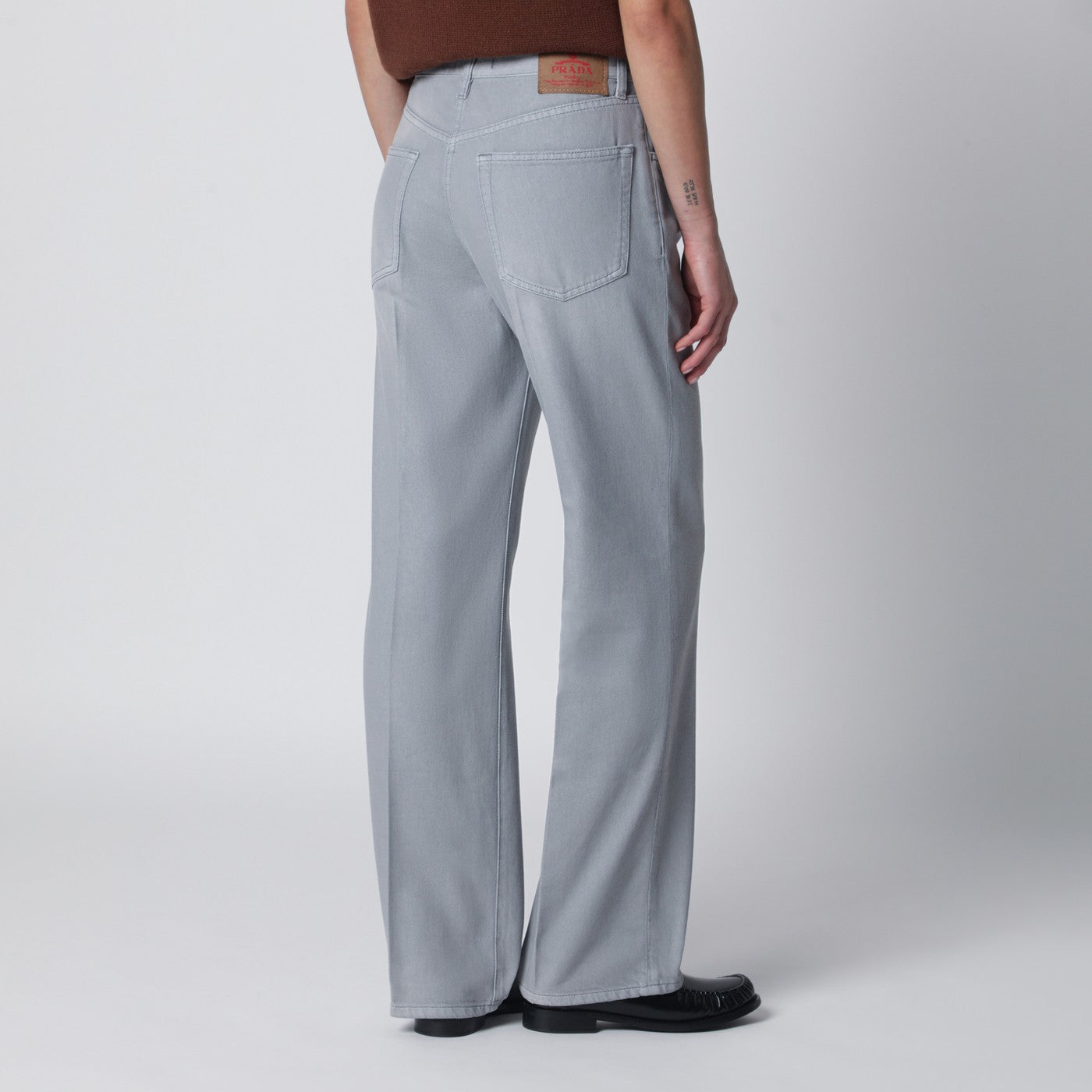 Grey washed denim jeans