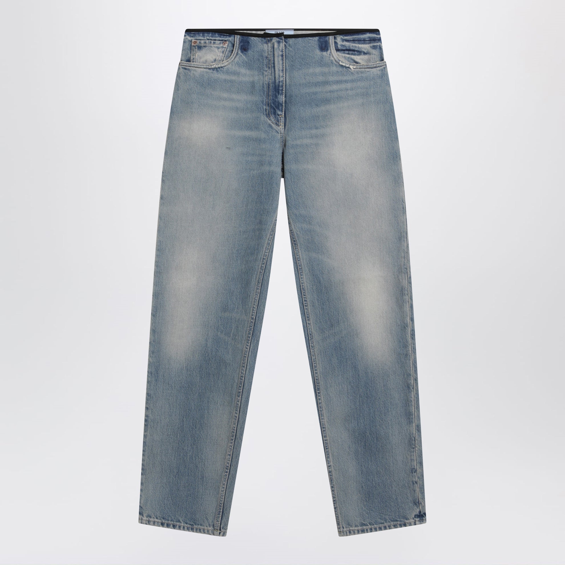 Blue jeans with a washed effect