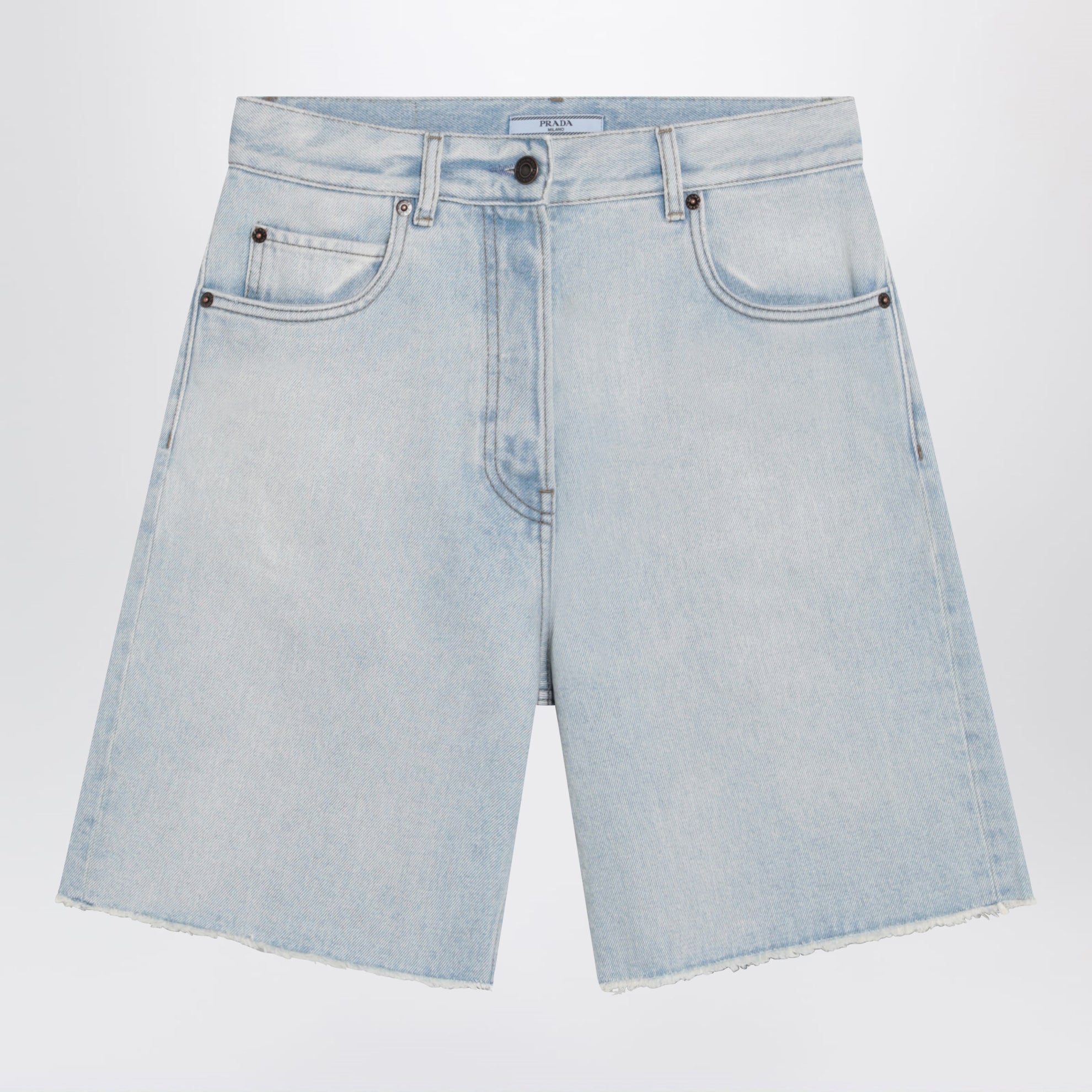 Bermuda en denim bleu clair