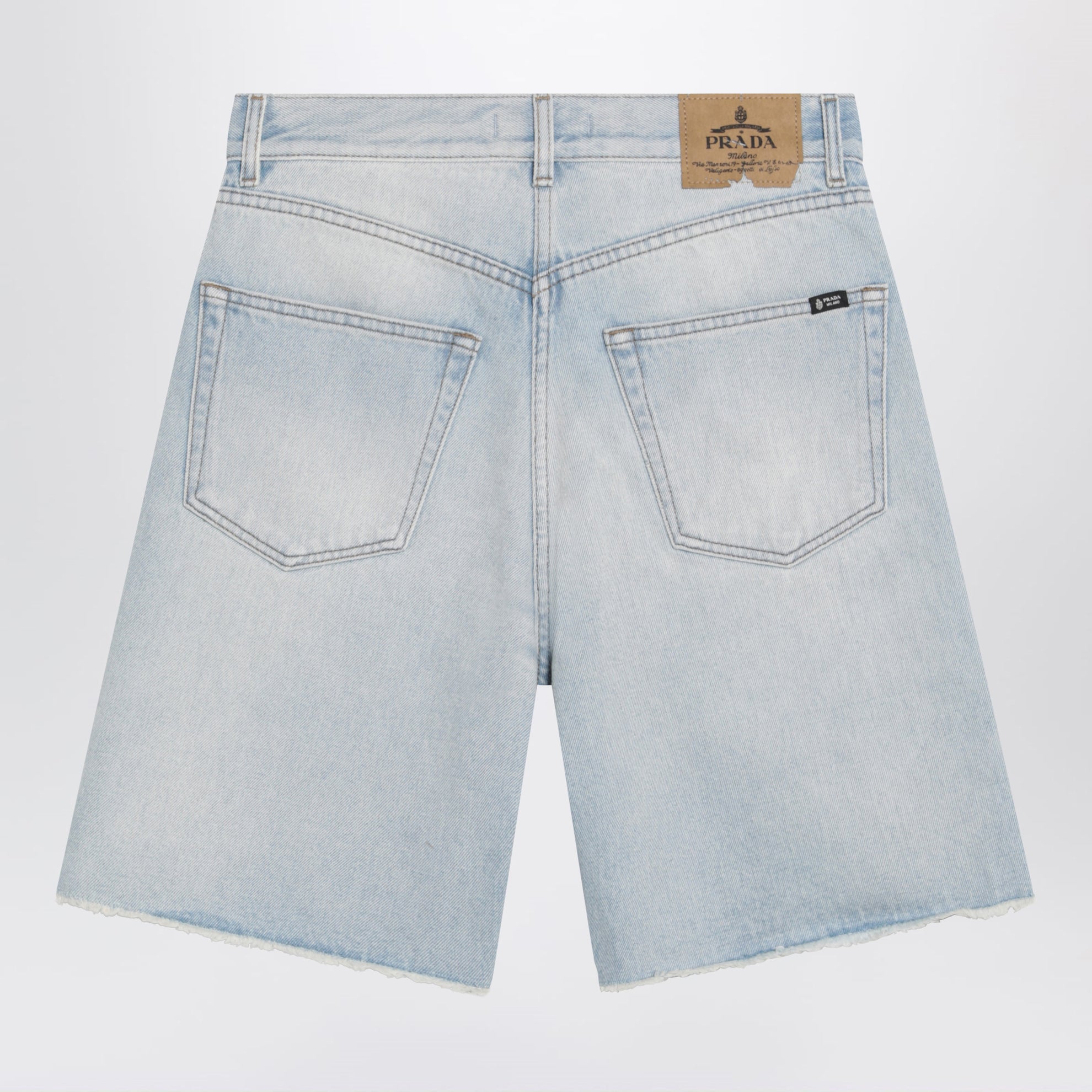 Bermuda en denim bleu clair