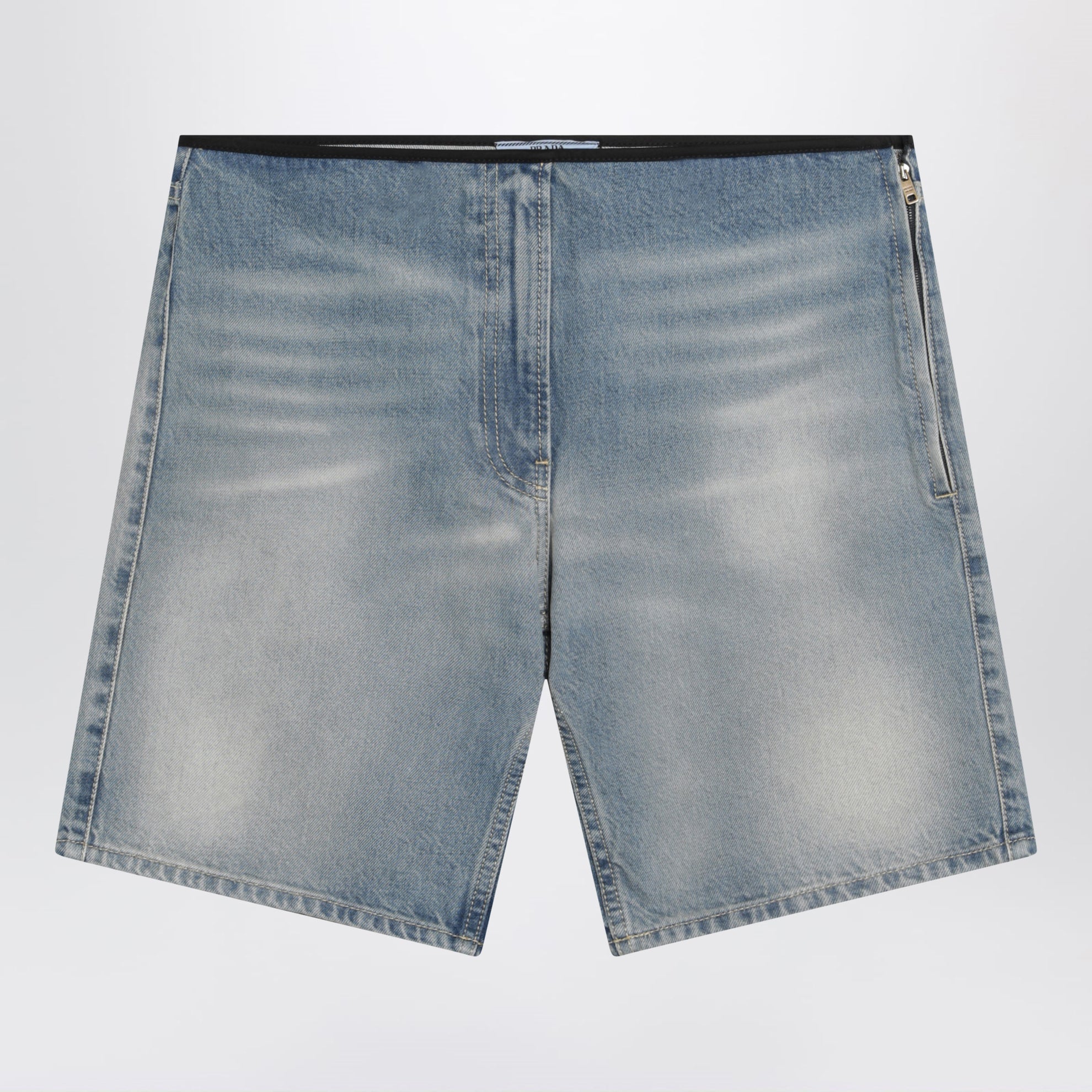 Short bleu effet délavé