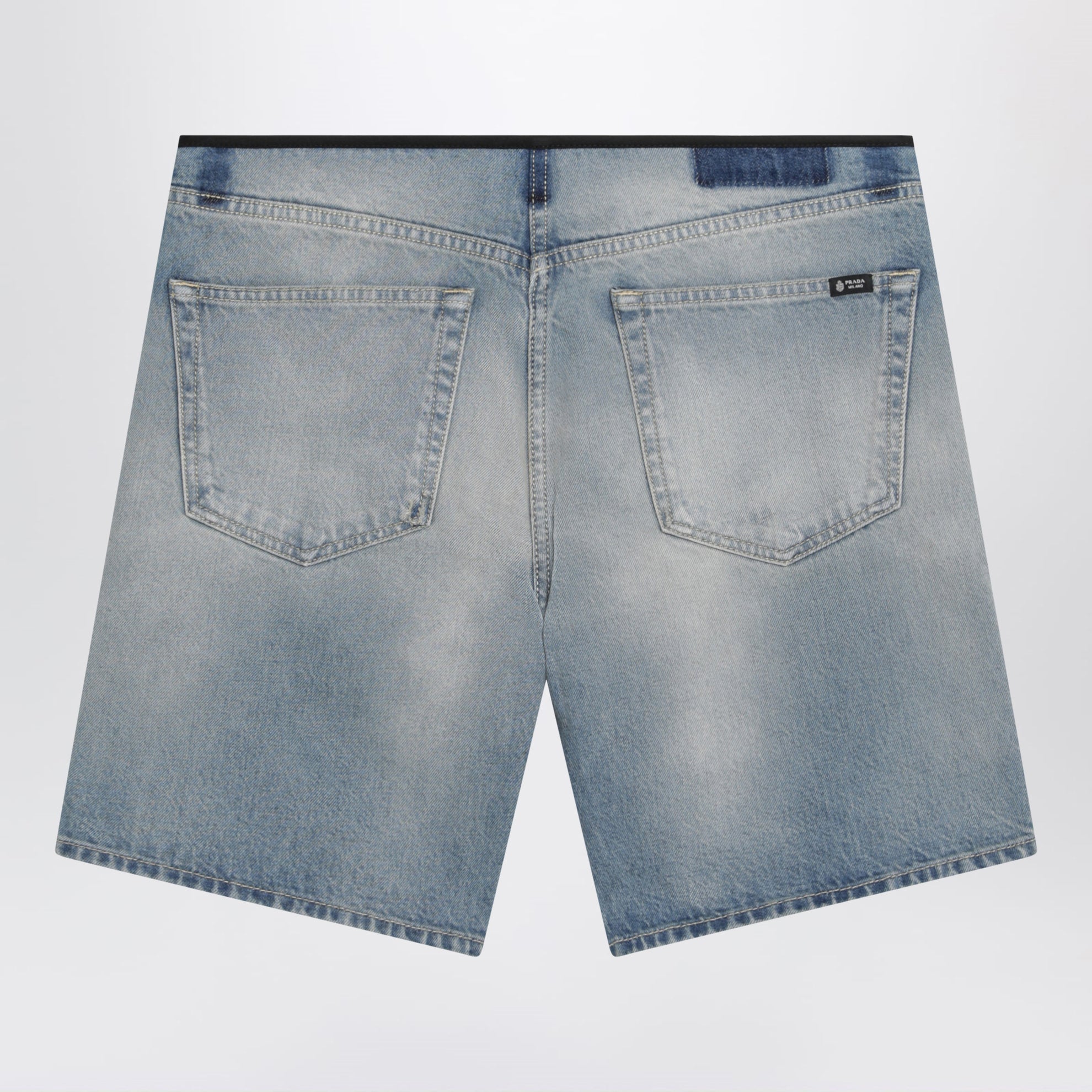 Short bleu effet délavé