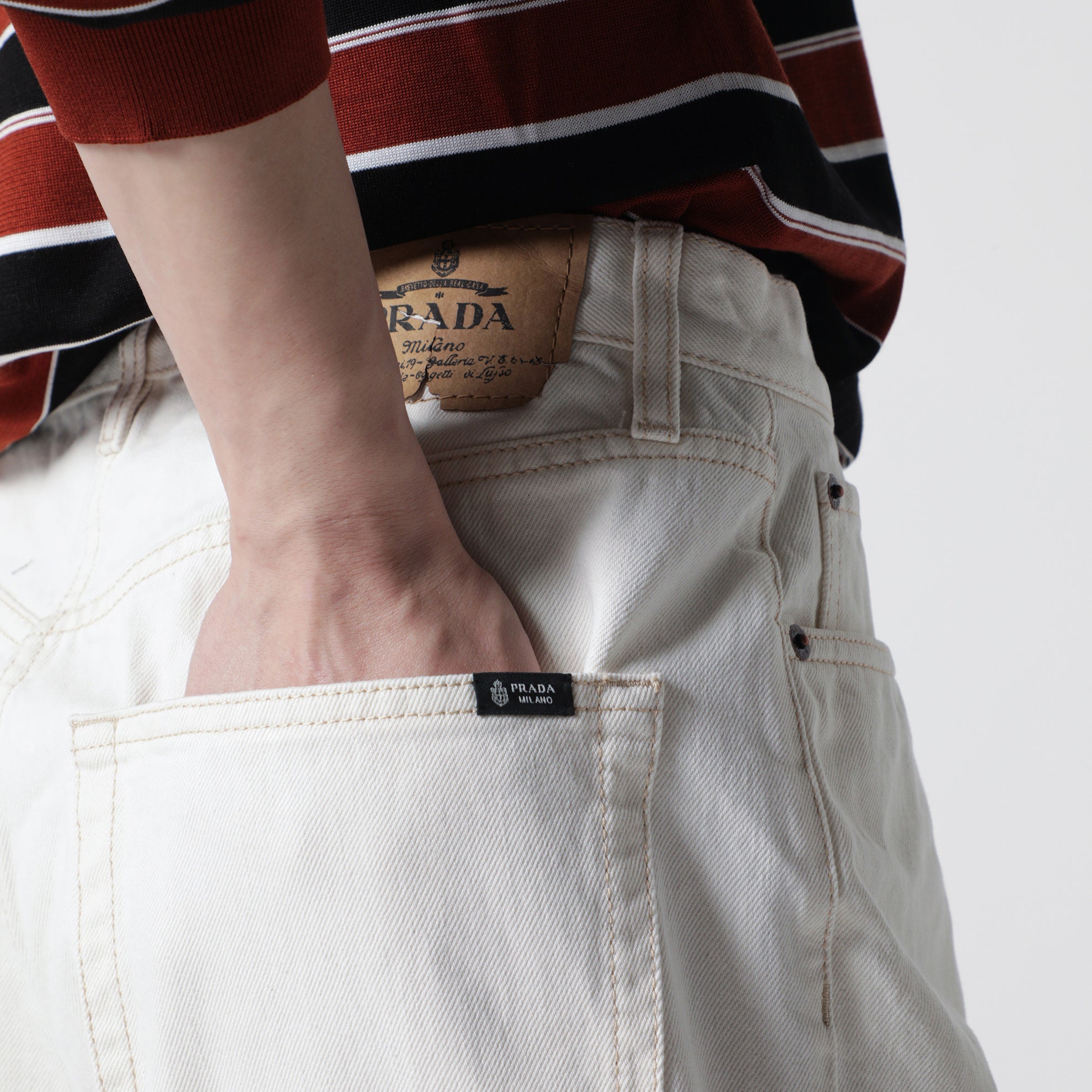 Bermuda in denim old bianco