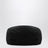 Black cotton gabardine flat cap