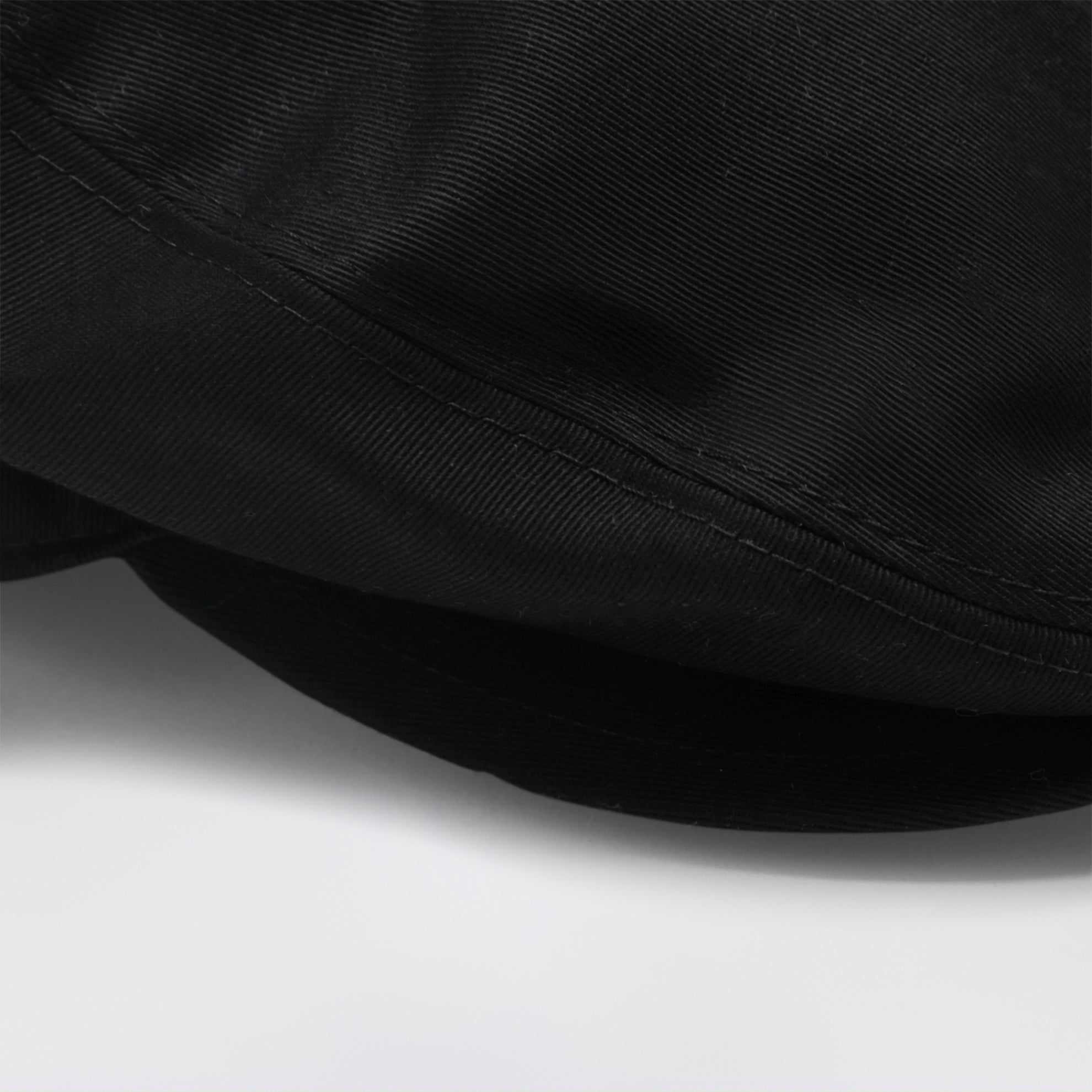 Black cotton gabardine flat cap