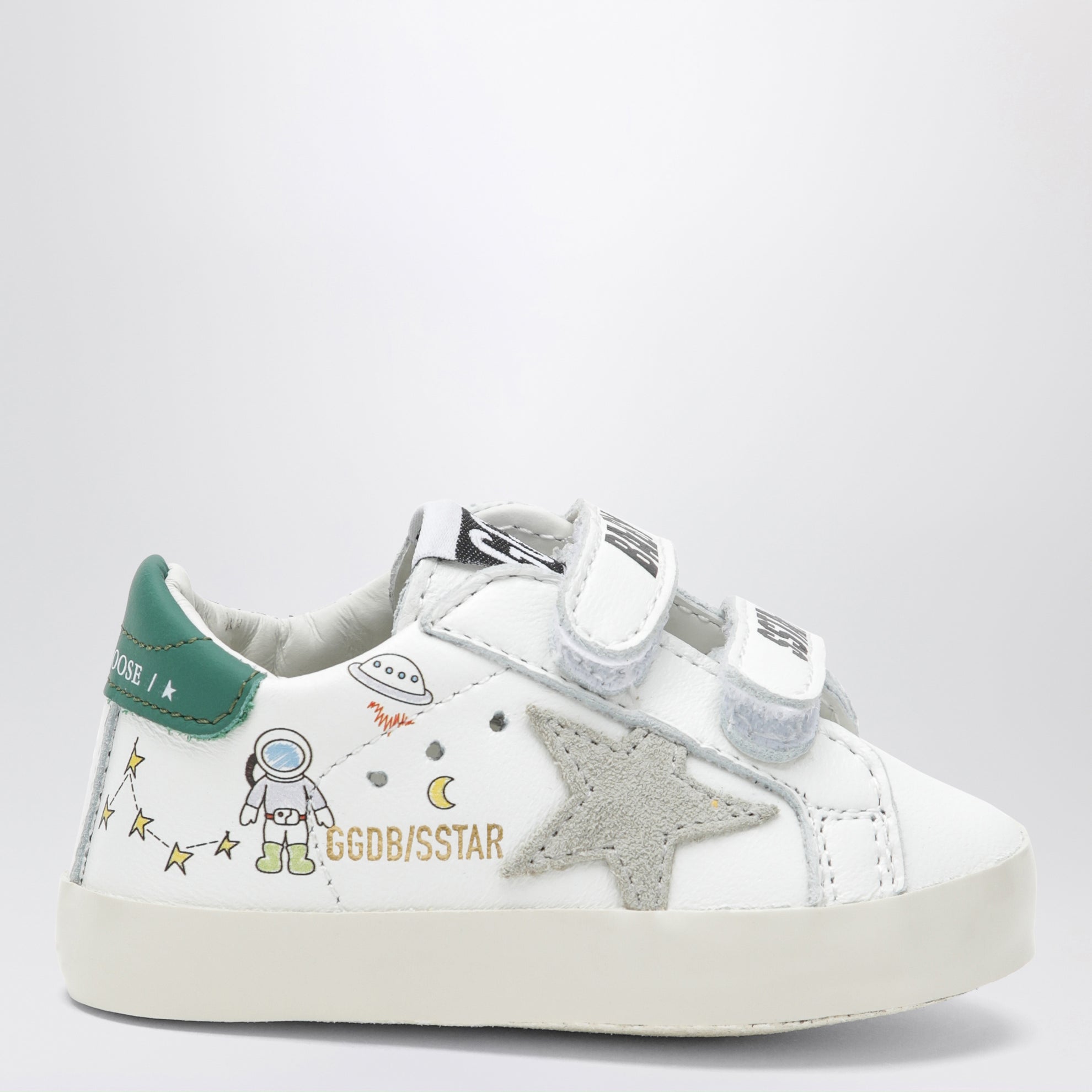 Sneakers Old School in pelle bianca con astronauta