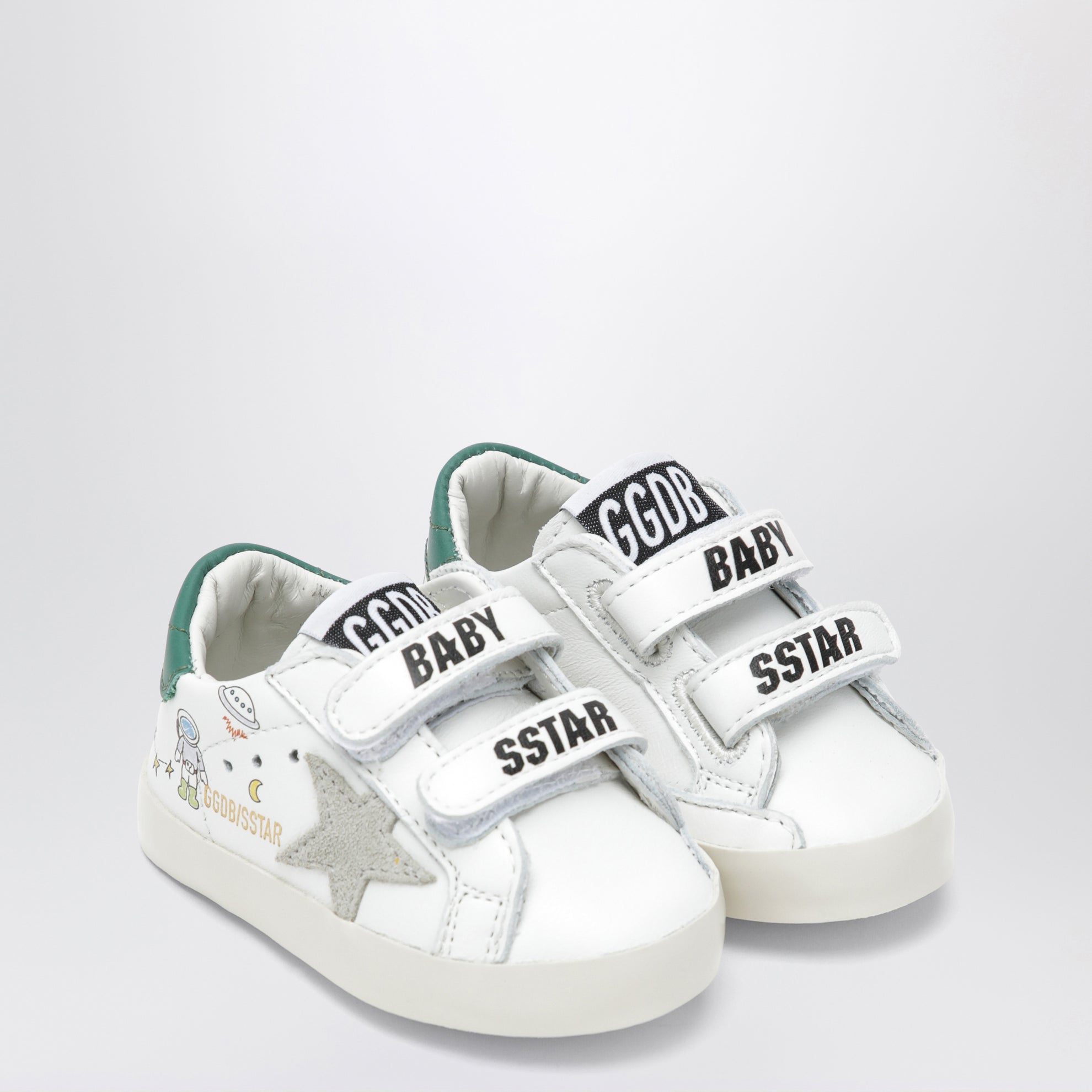 Sneakers Old School in pelle bianca con astronauta