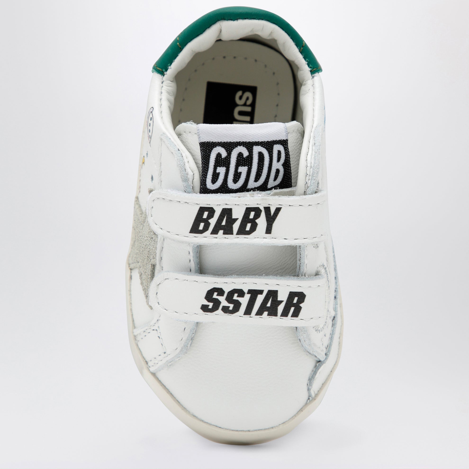 Sneakers Old School in pelle bianca con astronauta