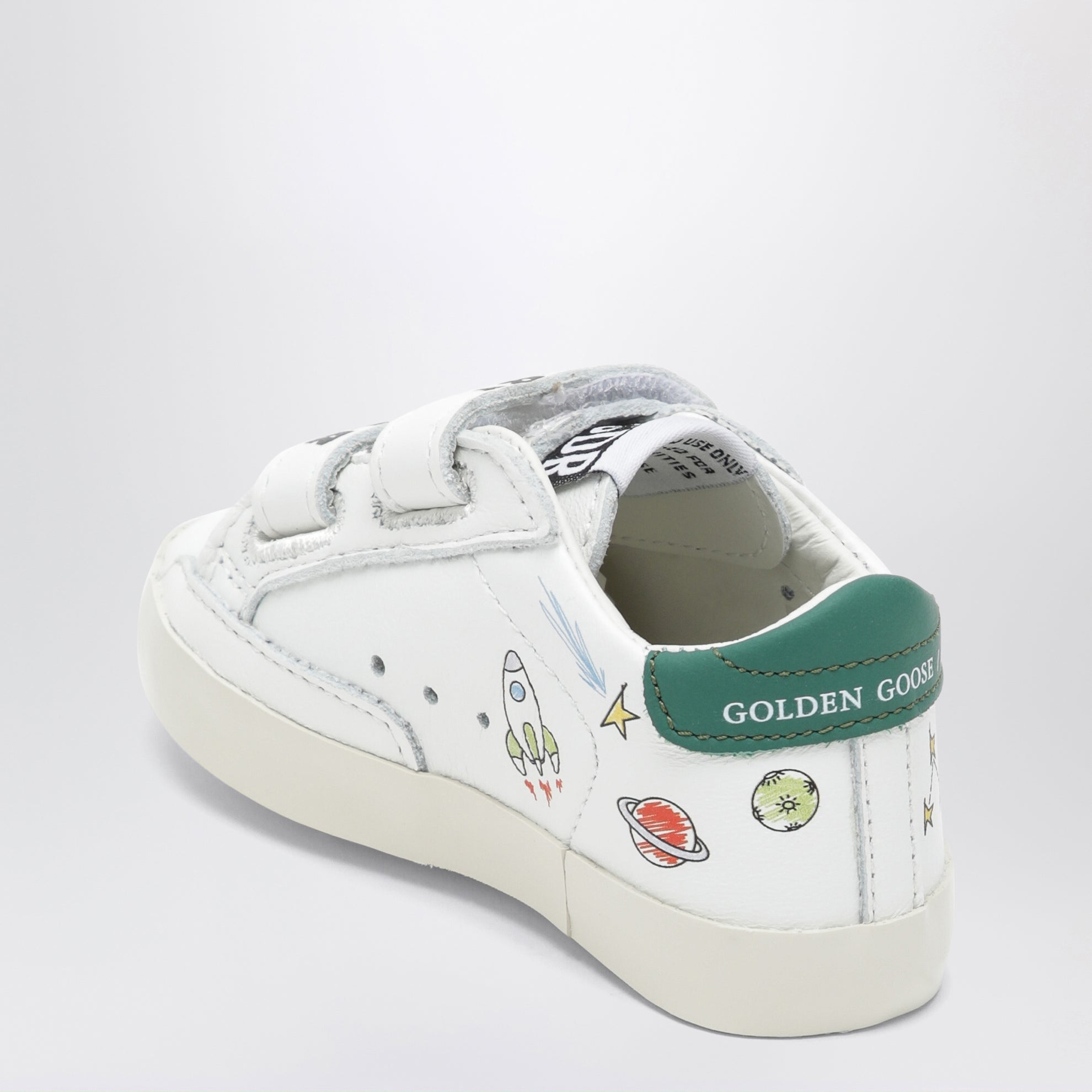 Sneakers Old School in pelle bianca con astronauta