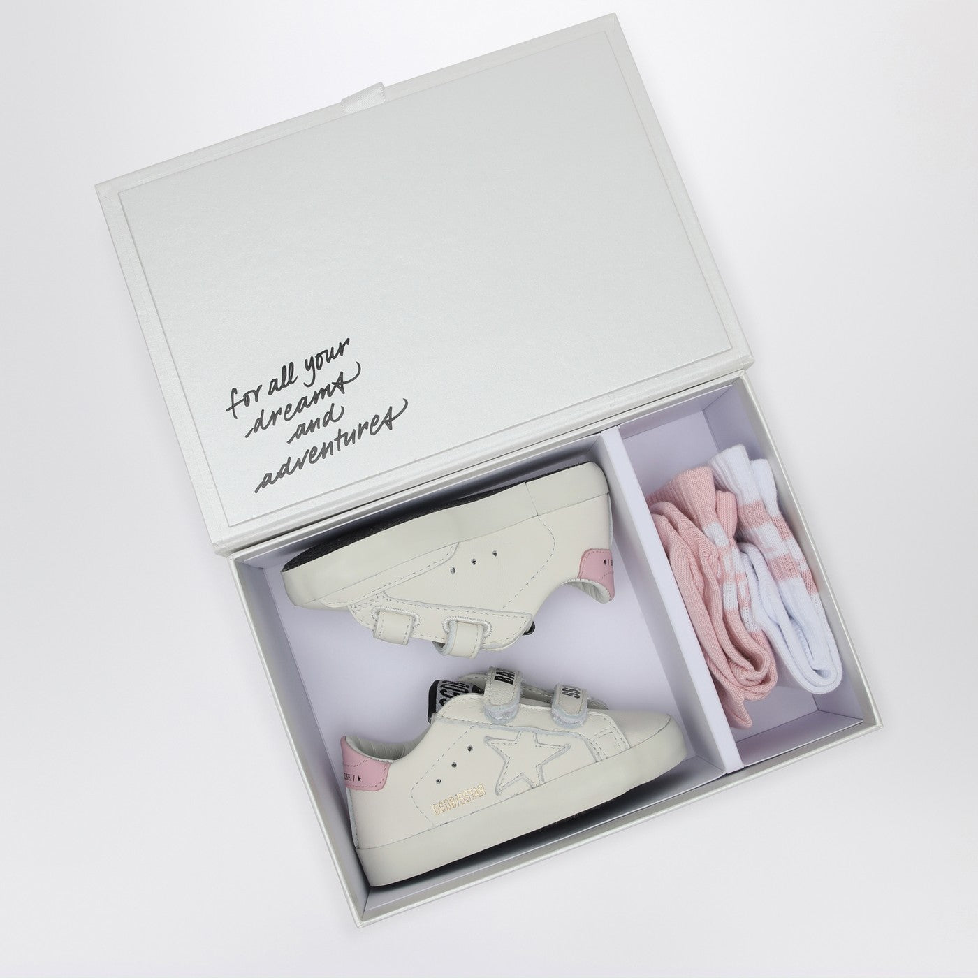 Set Sneakers Baby School weiß/rosa mit Socken