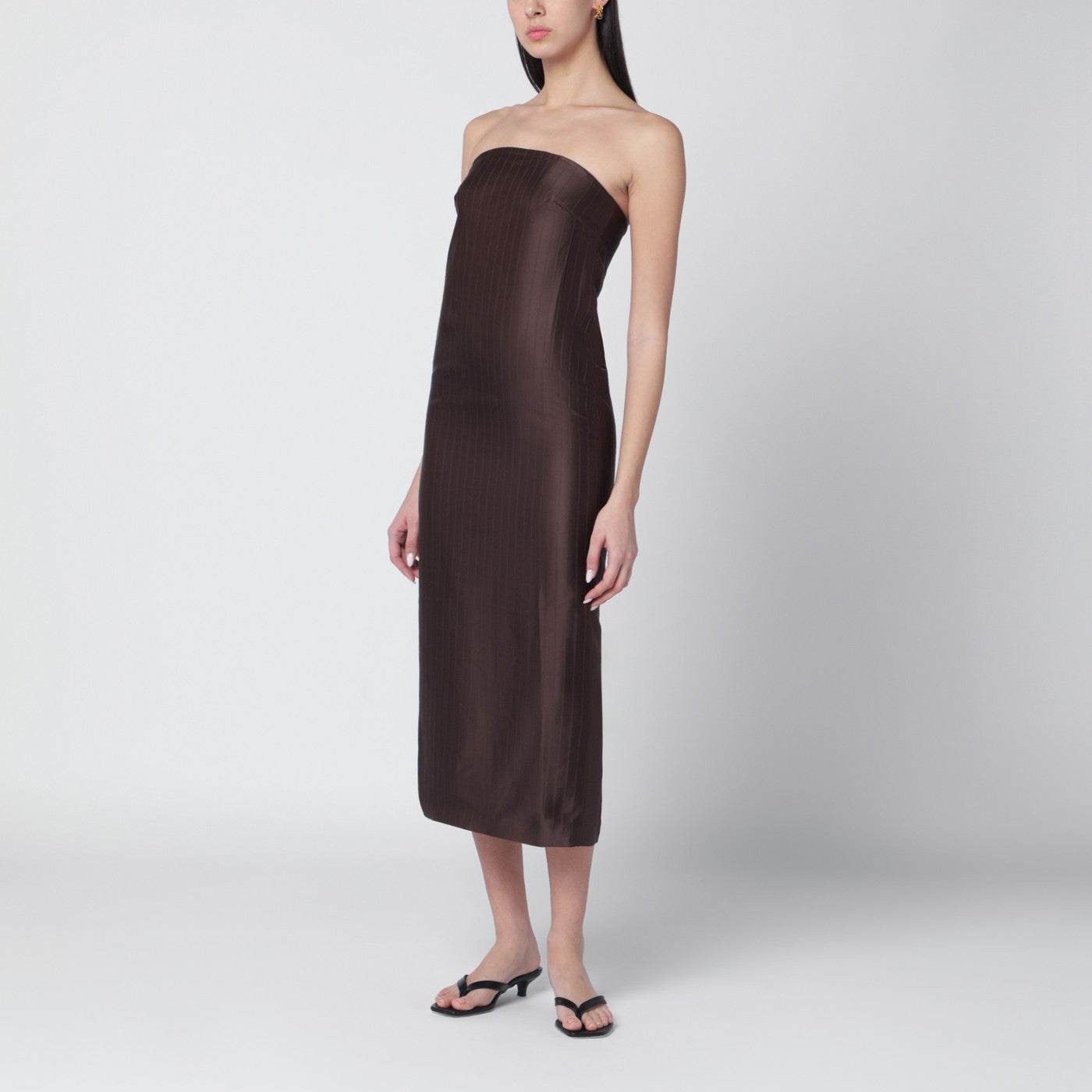 Brown Giulia bustier dress