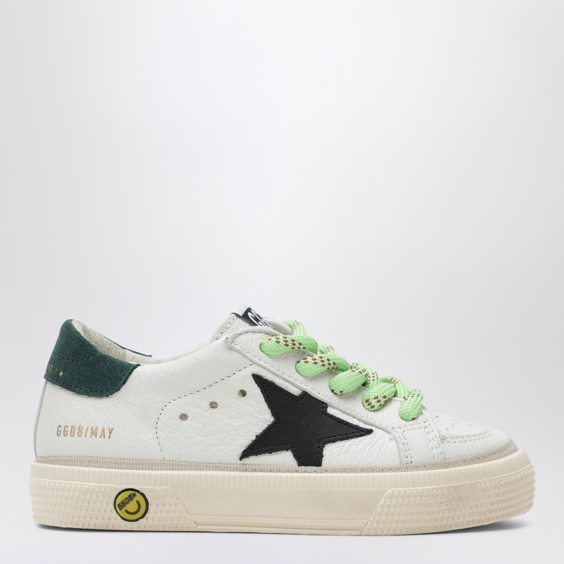 Sneakers May en cuir blanc/noir/vert