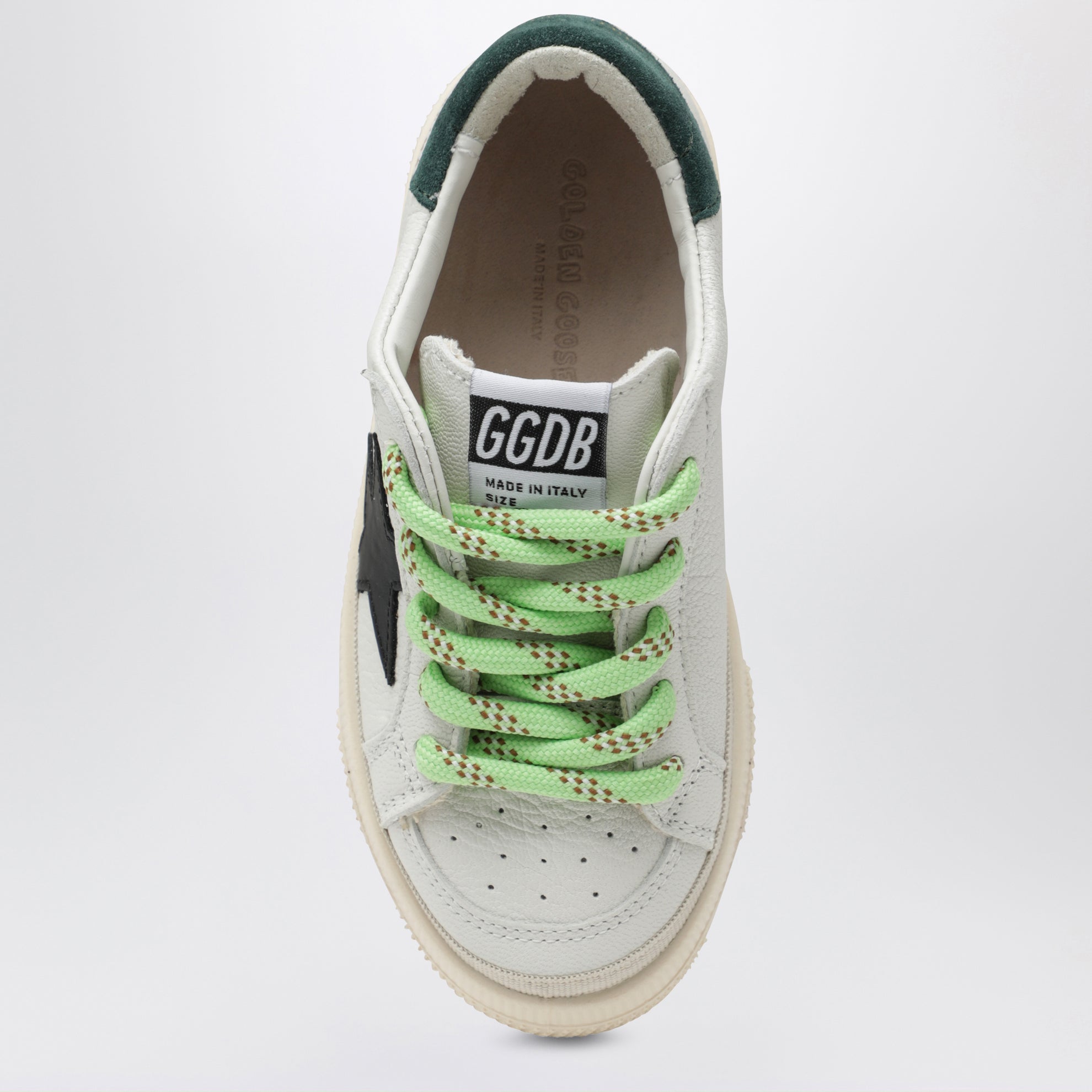 Sneakers May en cuir blanc/noir/vert
