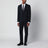Costume droit en laine extensible bleu