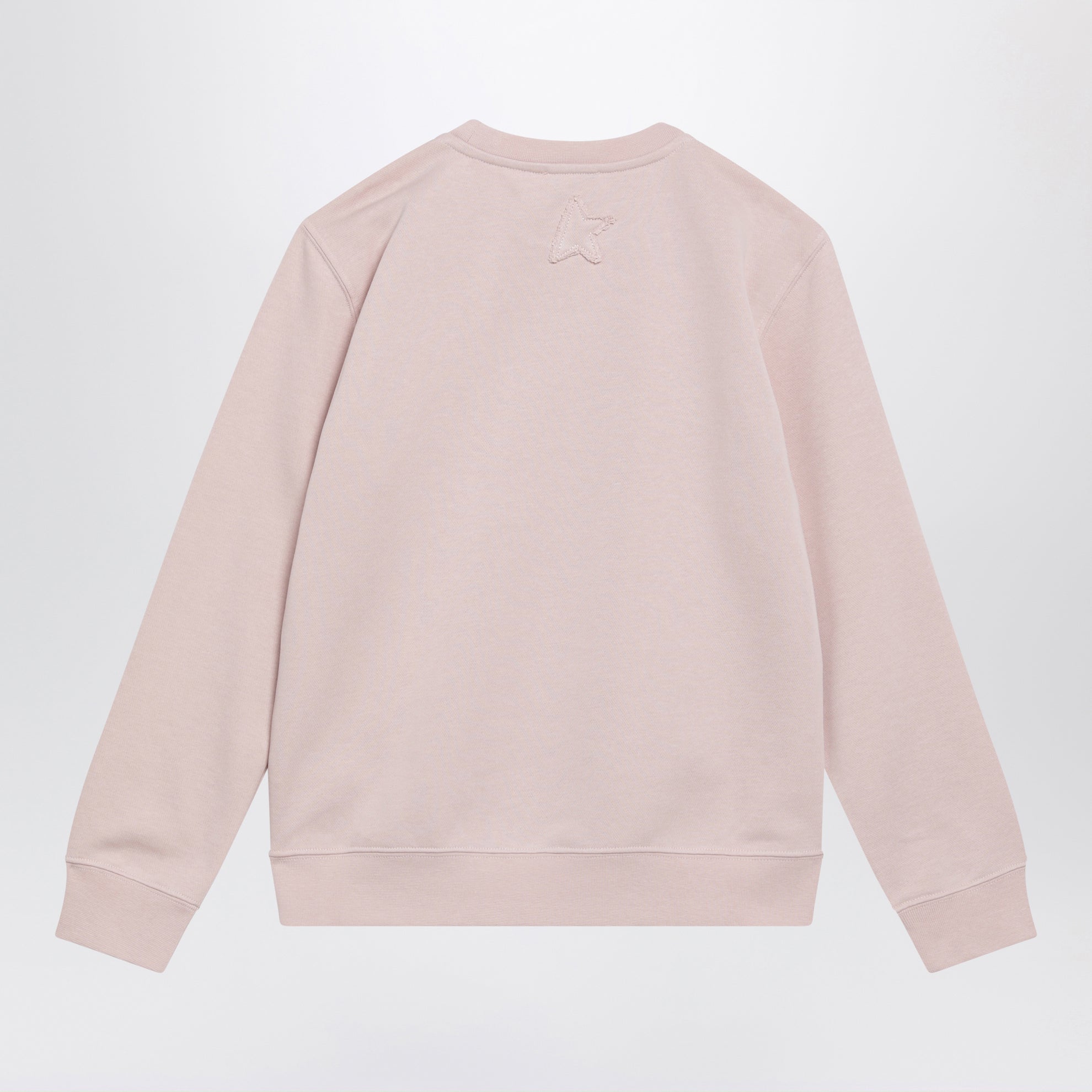 Felpa rosa chiara in cotone con stampa logo