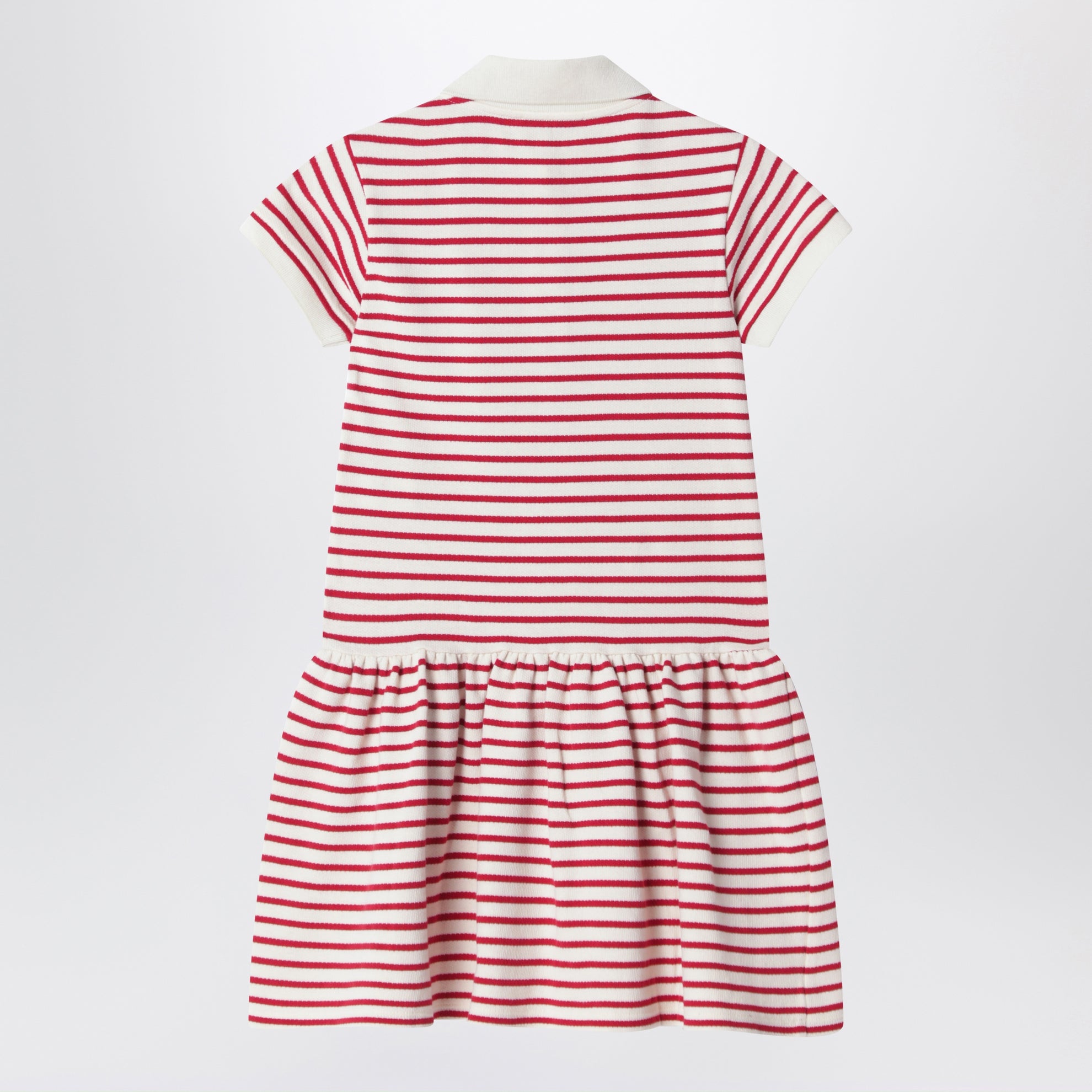 Weiß-rot gestreiftes Polo-Kleid