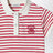 Weiß-rot gestreiftes Polo-Kleid