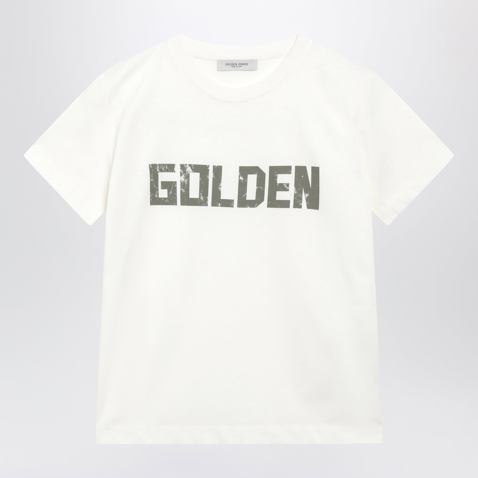 T-shirt bianca in cotone con stampa logo