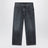 Jeans nero in denim slavato con schizzi
