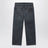 Jeans nero in denim slavato con schizzi
