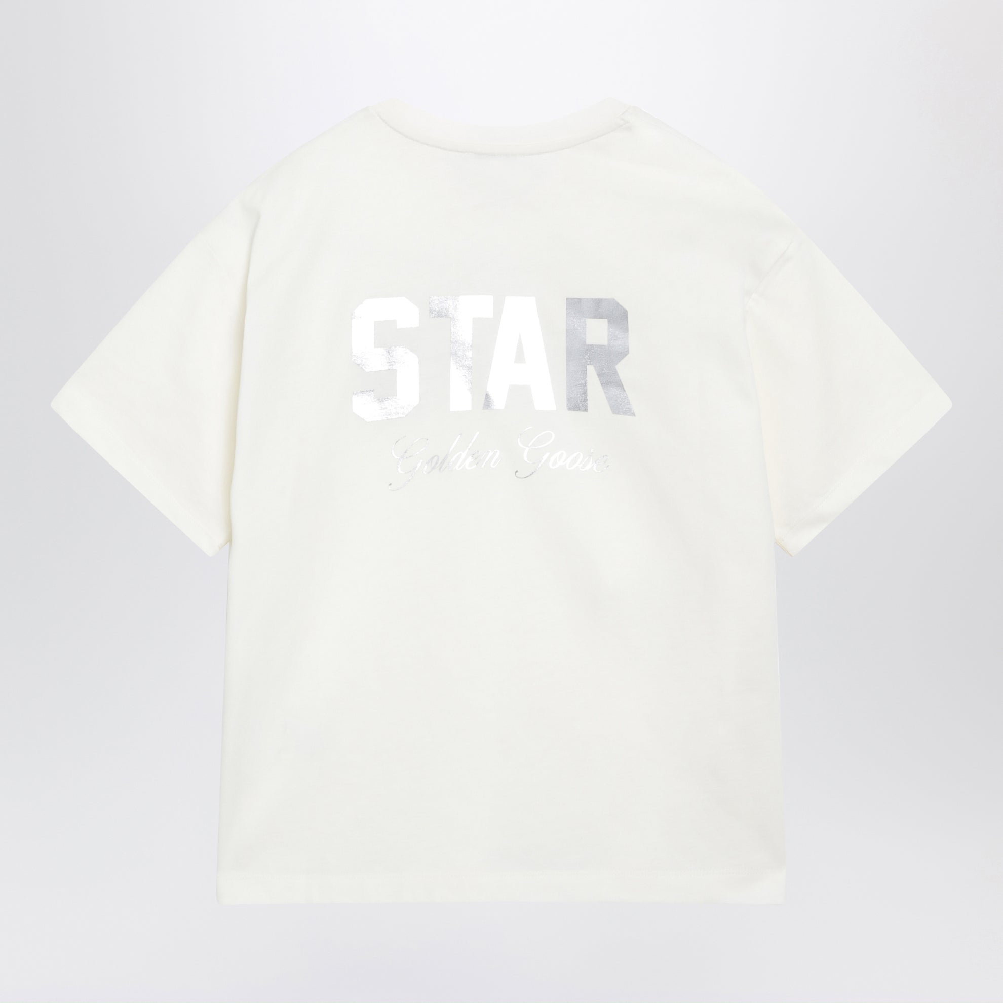 T-shirt bianca in cotone con stampa logo
