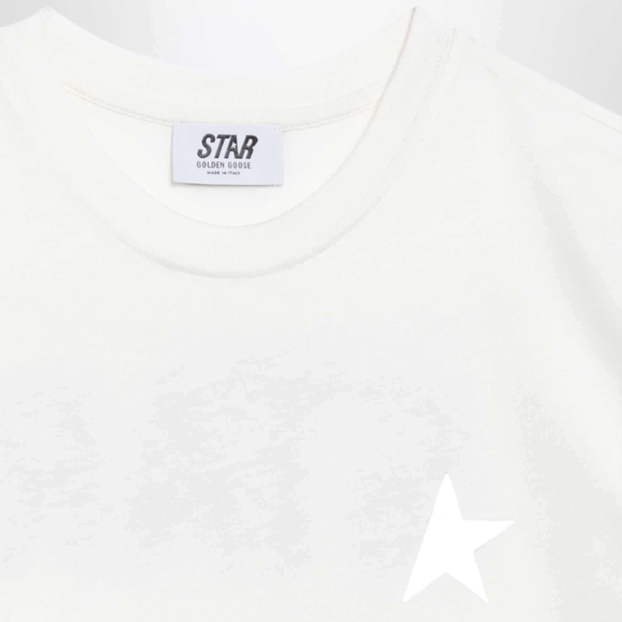 T-shirt bianca in cotone con stampa logo