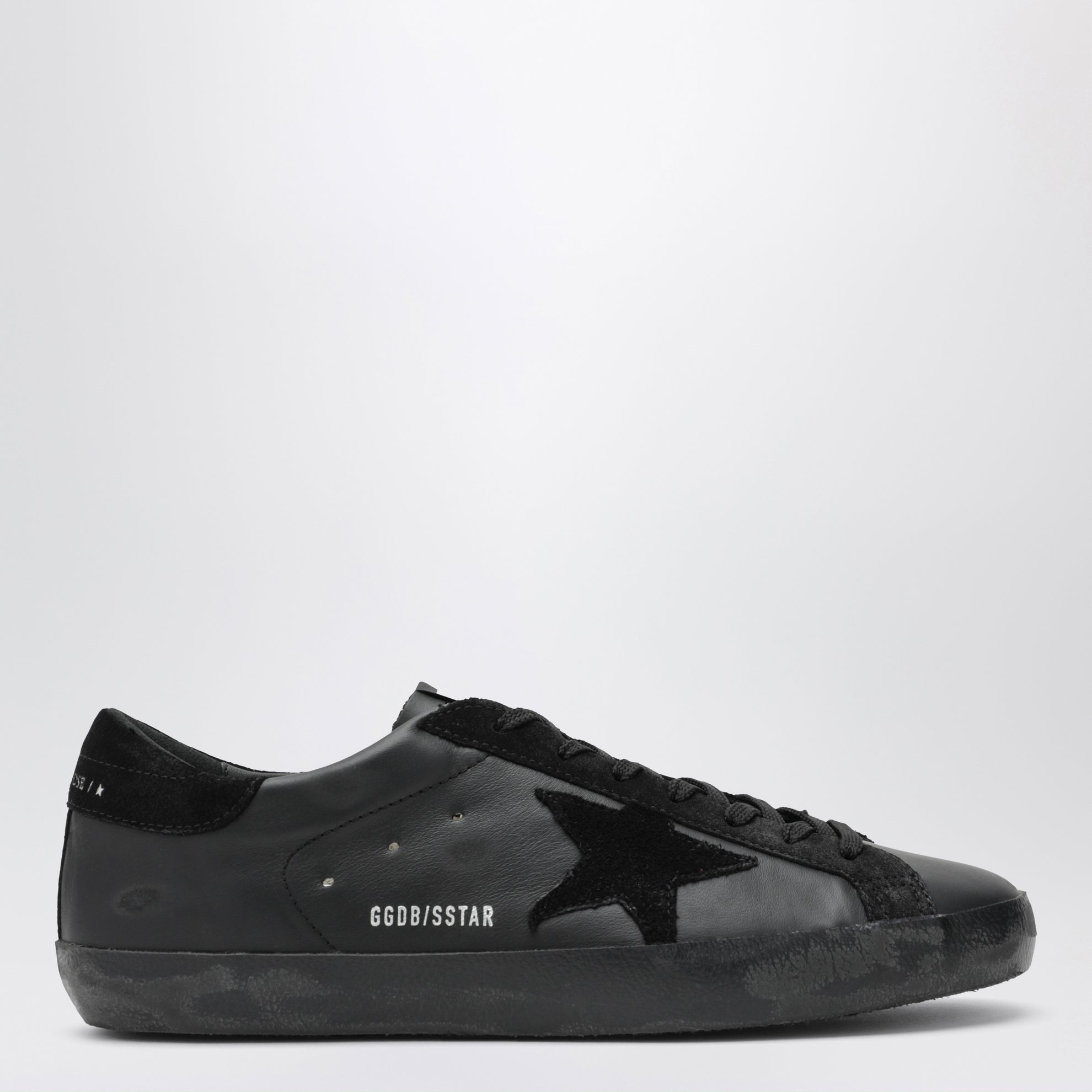 Sneakers Super-Star noires en cuir et daim