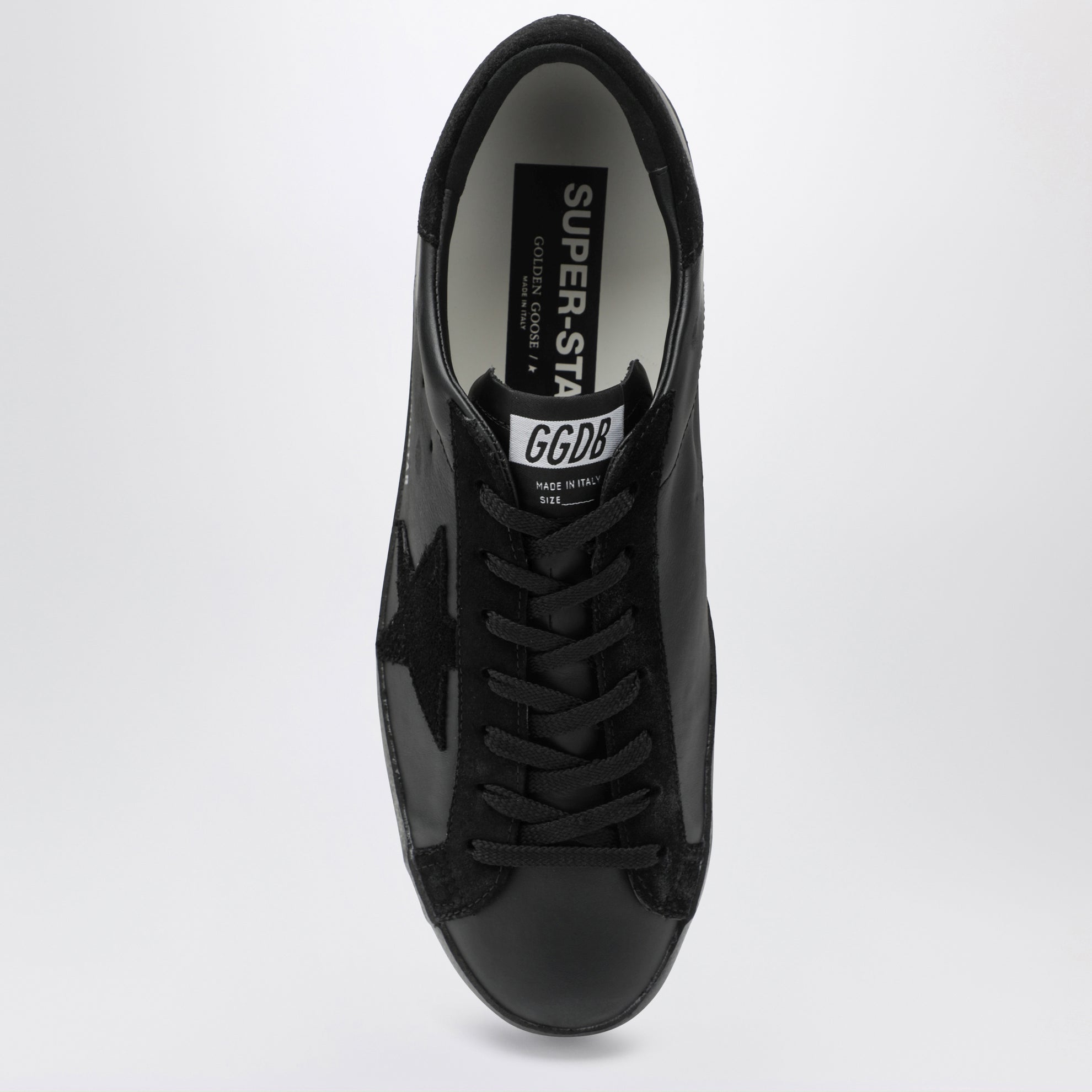 Sneakers Super-Star noires en cuir et daim