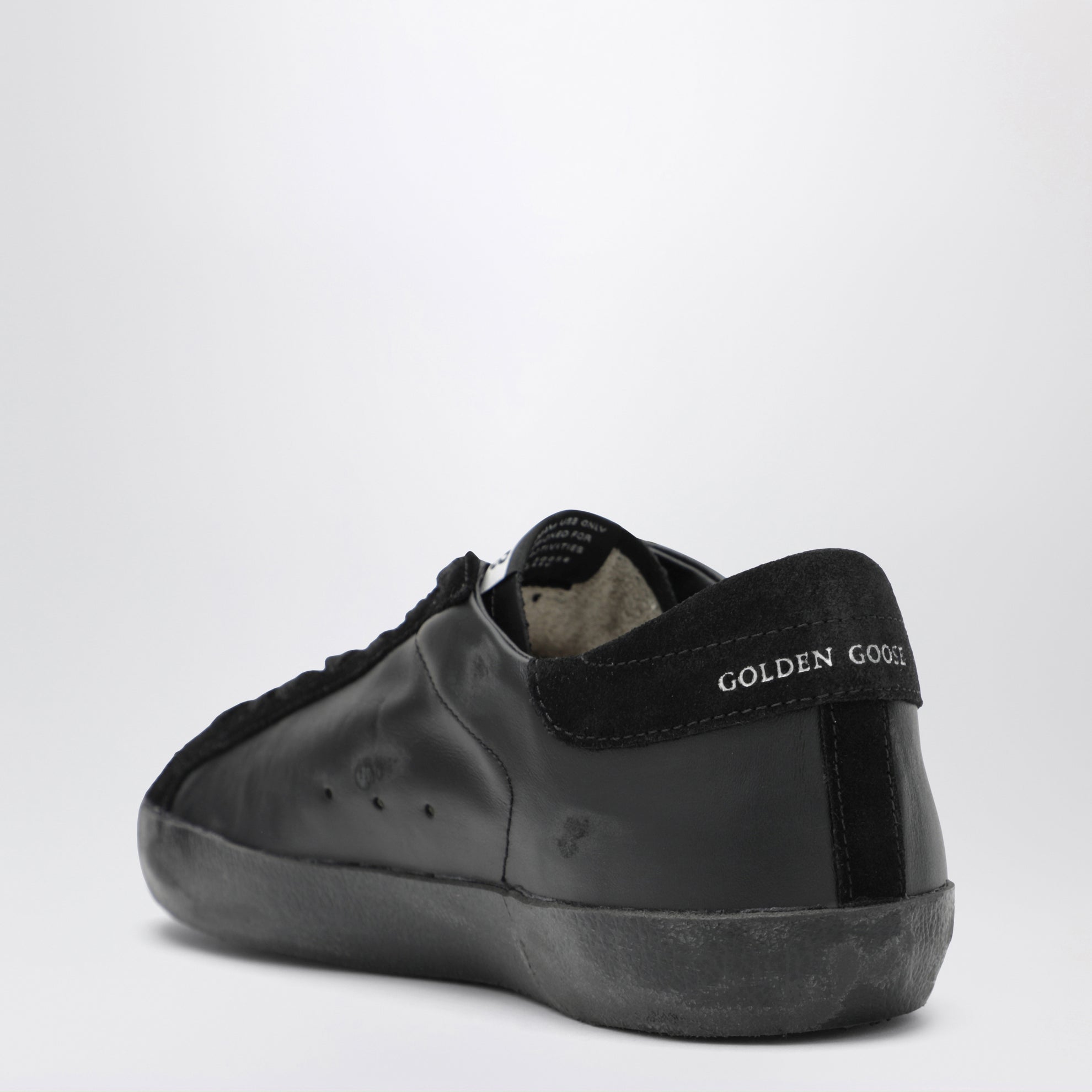 Sneakers Super-Star noires en cuir et daim